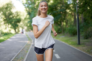 Smiling female runner
